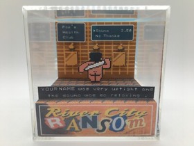 River City Ransom Sauna Customized Text for Gifts! Shadow Box Diorama Cube NES