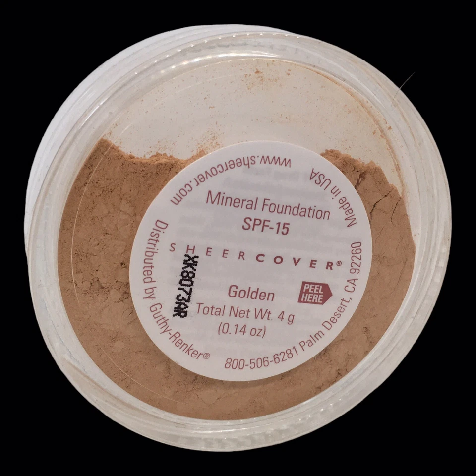 Sheer Cover GOLDEN Mineral FOUNDATION SPF-15 LARGE FULL SIZE 4g NEW & SEALED HTF - Image 2 of 4