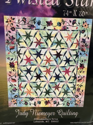 JUDY NIEMEYER Twisted Star Foundation Paper Piecing Quilt Pattern 74" x 80" NEW - Picture 4 of 8