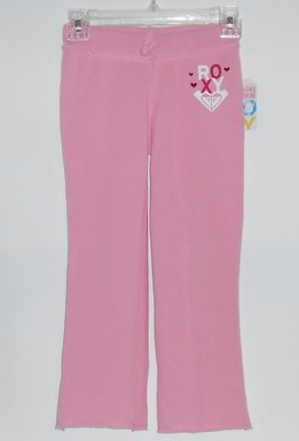 Roxy Teenie Wahine Girls Mock Drawstring Waist Sweat Pants Rose L/6 NWT