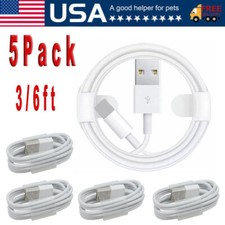 5 Pack USB Data Fast Charger Cable Cord For iPhoneX 11 12 13 14 Pro Max 3FT/6FT