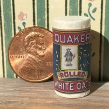 Dollhouse miniature Food 1:12 Vintage label Rolled White Oats NEW