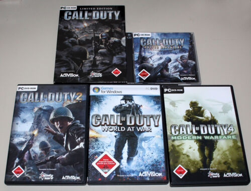 PC GAMES COLLECTION - CALL OF DUTY 1 2 4 5 UNITED OFFENSIVE WORLD MODERN WARFARE - Picture 1 of 3