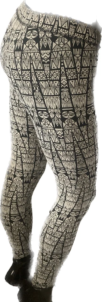 ROSA Victoria Secret Mujer Leggings al Tobillo Negro Tostado Tribal Azteca, XS Foto 3 de 4