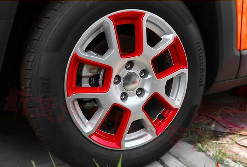 5PCS ABS Red Exterior Tire Wheel Hub Cover Trim Fit For Jeep Renegade 2019-2020 - Bild 4 von 5