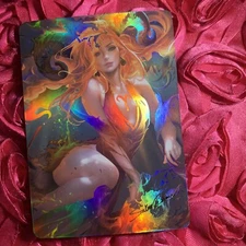 ARIES Horoscope Zodiac Goddess ACG BEAUTY Anime Waifu Girl HOLO Card