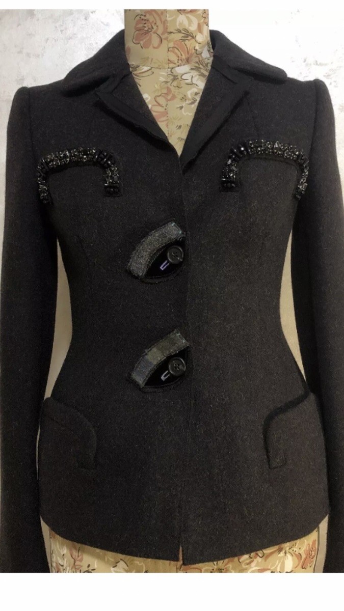ジャケット・アウター PRADA Wool Jacket IT40 Prada Wool Jacket zise 40 Made In Italy | eBay UK