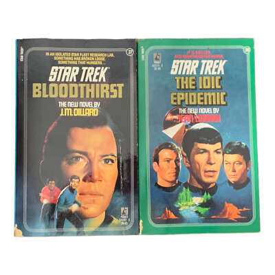 Star Trek Novel Lot of 2 Blood Thirst #37 The I did Epidemic #38 Paperback 1st p