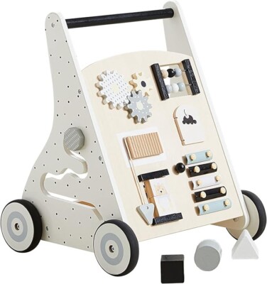 Andador de madera para bebés, juguete de actividades de aprendizaje para empujar
