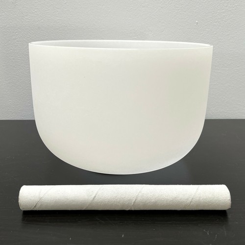 Topfund Frosted White Perfect F Heart Chakra 10" Crystal Singing Bowl MIB