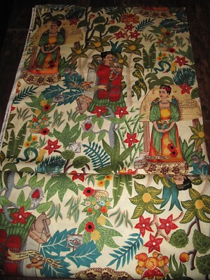 Frida Kahlo Handmade Fabric 7 Yard Cotton Crafts Sewing Fabric New Beige fabric