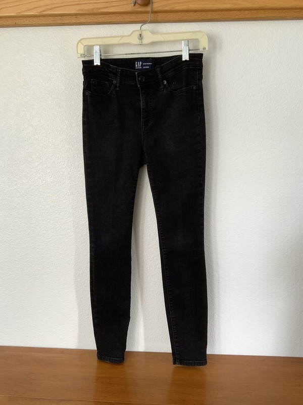 GAP Denim Womens Black Stretch Denim Skinny Leggings Jeggings Size 0/25 Regular