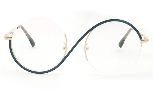 Stilvolle Damen Herren Runde Halbrand Brille Regenbogen Brille Brillengestell Halbrandlos - Bild 15 von 41