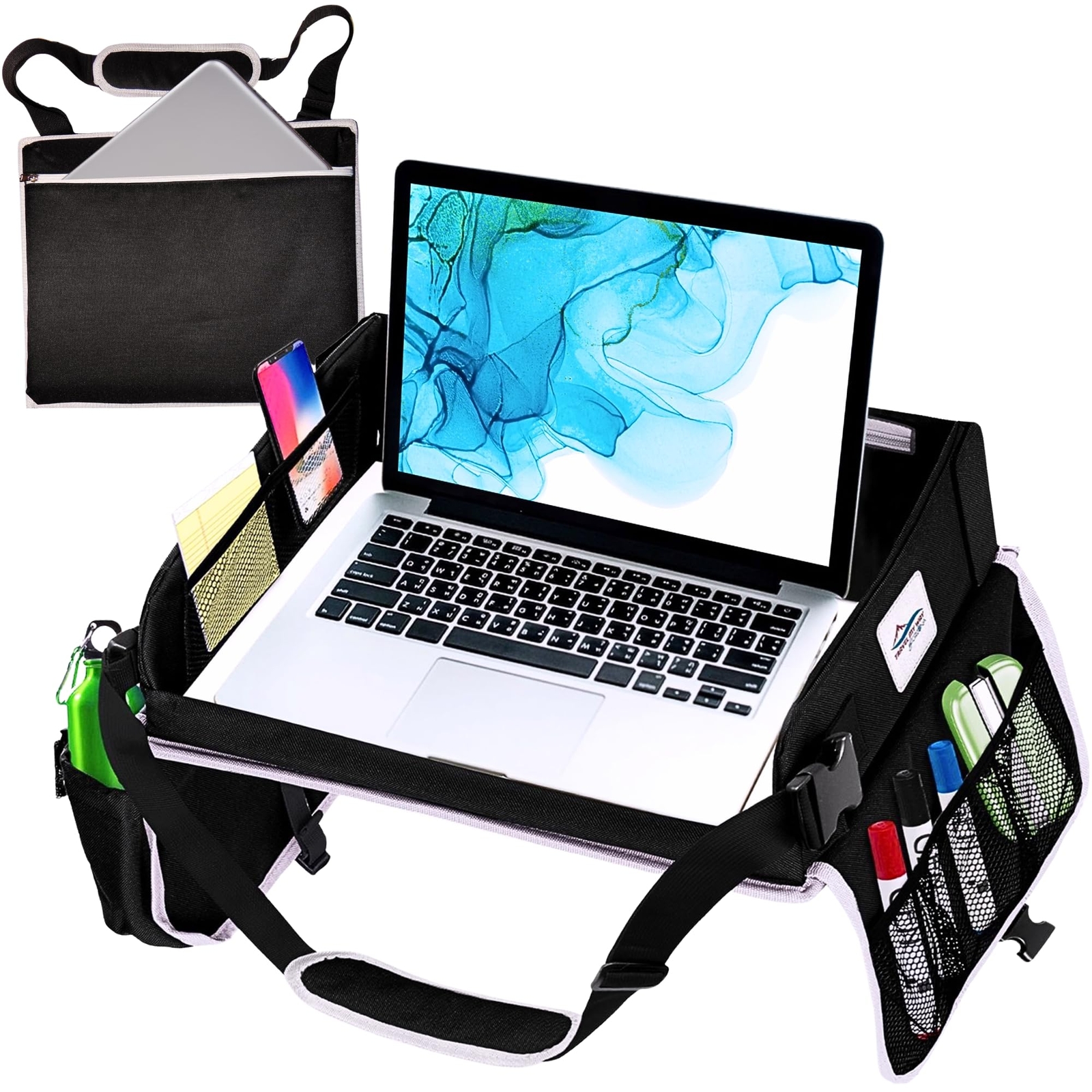 Portable Travel Lap Desk for Car Work Road Trips Laptop Tray