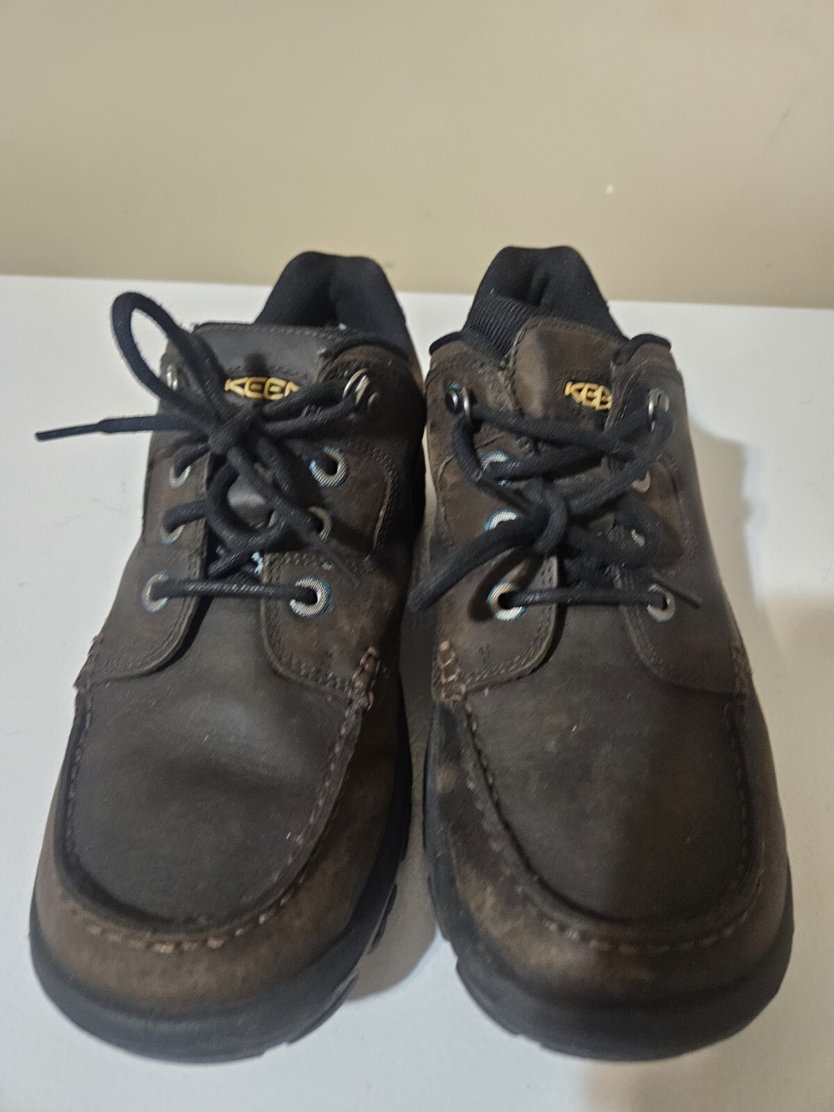 Keen Dry Brown Leather Hiking Walking Casual Lace Up Work Comfort Shoes