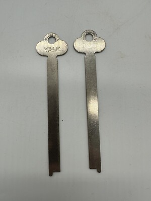 Vintage Yale Key Blanks Flat Steel Uncut Lot of 2 4 Uncut Key