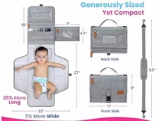 Muppykap Portable Changing Pad w/Shoulder Strap Detachable Travel Size 27"x22"