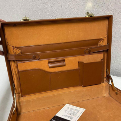 Vintage Starco Leather Briefcase Camel Color Working Mechanisms w