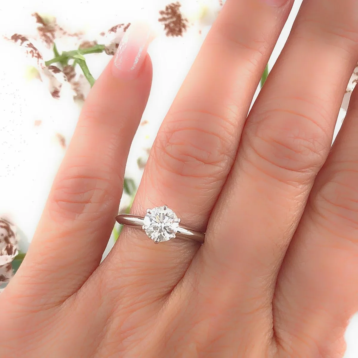 Tiffany &Amp; Co Platinum Diamond Engagement Ring Round 1.07 Ct F Vs1 | Ebay