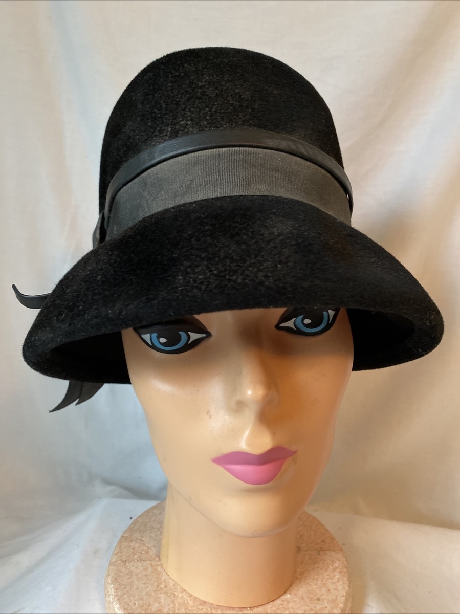 Vintage Ladies Hat Peachbloom Velour Merrimack Body Black  display picture 3