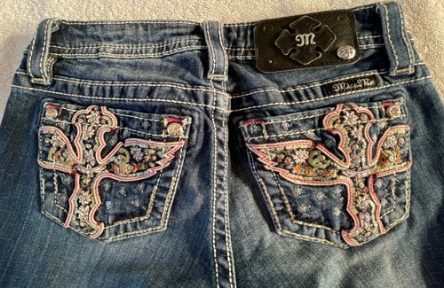 Miss Me Girls JK5727P9 Capri jeans stretch blue 12 - Picture 2 of 9