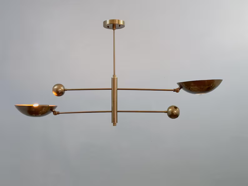 2 Pendant Light | Mid Century Modern Antique Brass Sputnik Chandelier Light - Picture 3 of 10