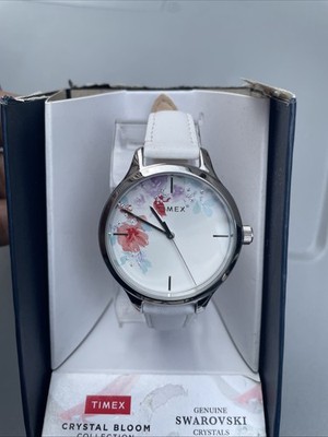 Timex Quartz White Dial Ladies Crystal Bloom Watch TW2R66800