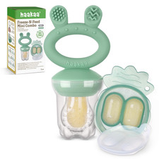 Baby Fruit Food Feeder & Mini Freezer Nibble Tray Combo, Breastmilk Popsicle Mol