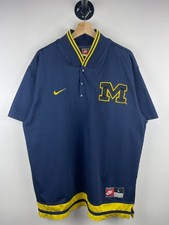 Vintage 90s Nike Michigan Navy Warm Up Shirt Jersey Size L