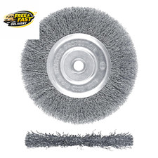 Wire Brush for Grinder - 6 Inch Fine Crimped Wire Wheel for Bench Grinder