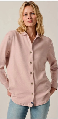 Johnnie-O Women's Priscilla Knit Shacket 'Ash Rose' Medium Soft! NEW  $168