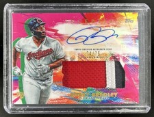 2020 Topps Inception Bobby Bradley Patch Auto Magenta Rookie RC #/75 Indians