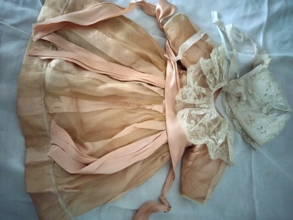 Poupée Ancienne Belle Robe Ancienne T10 Vers 1900 - Photo 4/4