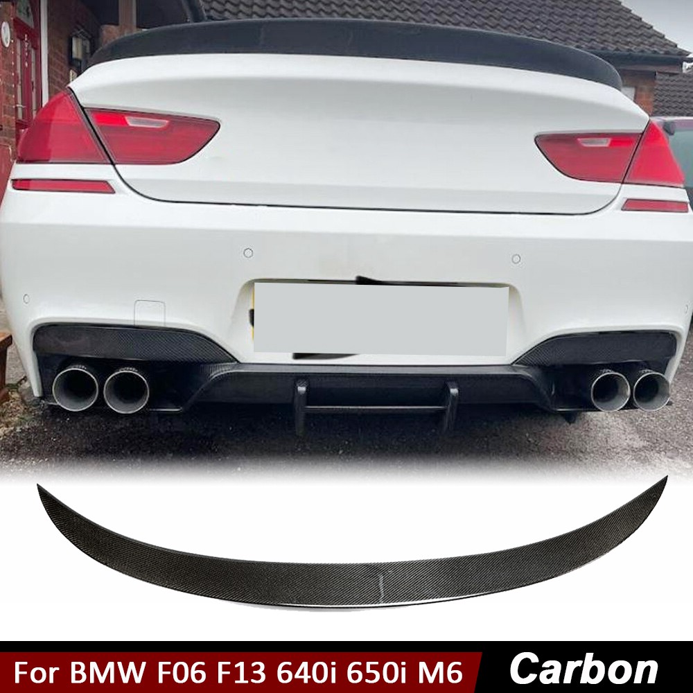 For BMW F06 F13 640i 650i M6 2012-2019 Real Carbon Rear Trunk Spoiler Boot Wing