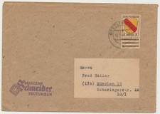 Franz&ouml;sische Zone 1947 Einzelfrankatur Reutlingen 12.11.47 Michel Nr. 4