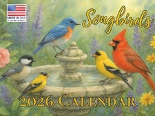 Songbirds Calendar 2026 Monthly Wall