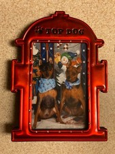 Boho Glitzy TOP DOG Picture Frame RED Fire Hydrant 4X6 Portrait