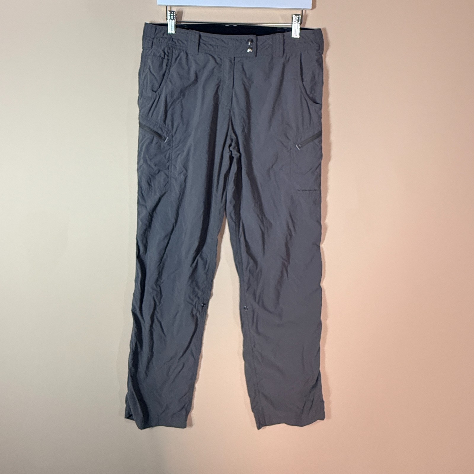 Ex Officio Slash Pocket Soft Shell Hiking Pants Grey Women's Size 8
