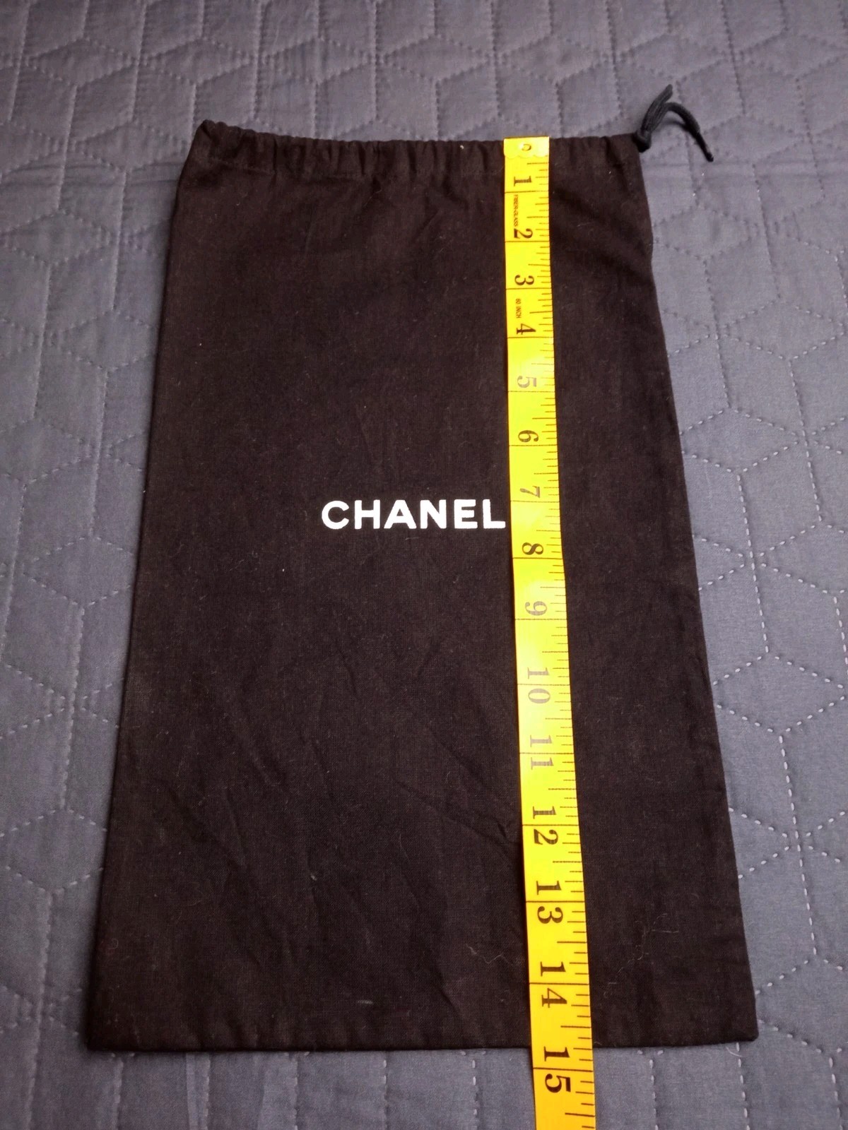 Auth Cahanel Black Dust Bag Travel Case 15''x8.5'' thumbnail 3