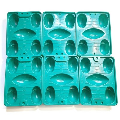 Lot of 6 Football Jello Jigglers Molds 5 Per Sheet Super Bowl 1997 Shots Plastic