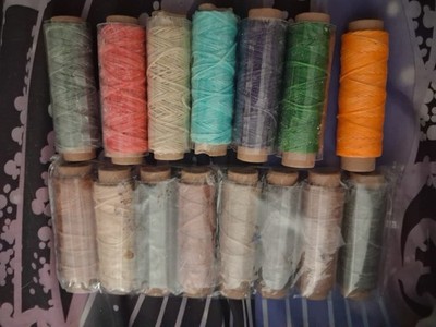 Leather Sewing Thread Set Varying Shades Of Colors * Pack Of 15 Rolls