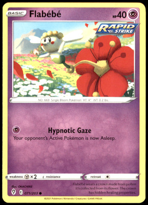 Flabebe 071/203 SWSH07: Evolving Skies Regular NM Pokemon TCG