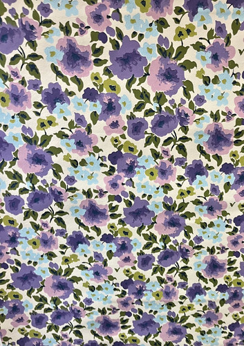vintage schumacher purple flower floral wallpaper yardage mcm