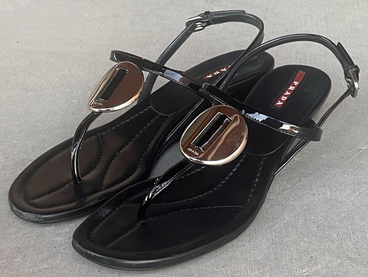 PRADA Women's Patent Leather Sandals and Flip Flops for sale | eBay