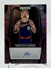 2024-25 Panini Prizm Black Trentyn Flowers Rookie Auto #RS-FWR Snakeskin /15