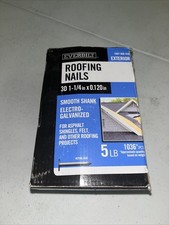 NEW Everbilt 1-1/4 in. x 3D Electro-Galvanized Non-Collated Roofing Nails 5 lbs