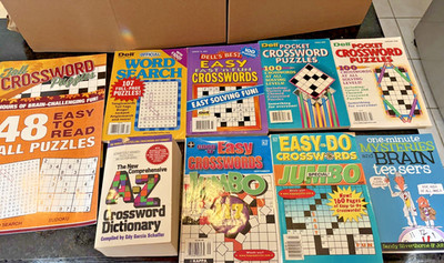 Mixed Puzzle Book Lot Crosswords Word Search Sudoku Brain Teasers Dictionary