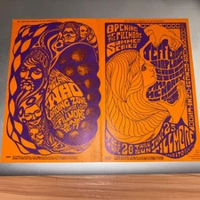 THE WHO JIMI HENDRIX 1967 FILLMORE AUD GRAHAM DOUBLE POSTCARD BG-68/69