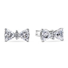 PANDORA Bijoux Boucles D'Oreilles Femme Argent Ruban Étincelant 293506C01
