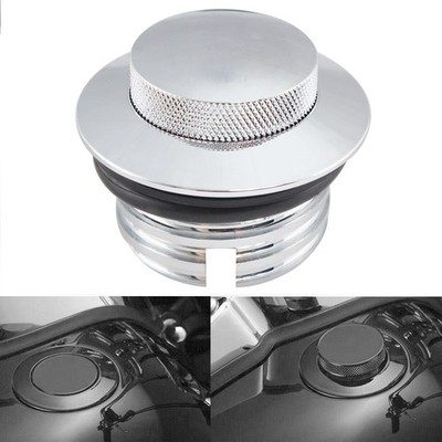 Chrome Fuel Tank Gas Cap Flush Mount Pop Up Screw In Type For Harley Softail XL